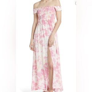 Area Stars Pink Size Small Tie Dye Maxi Sleeveless Dress